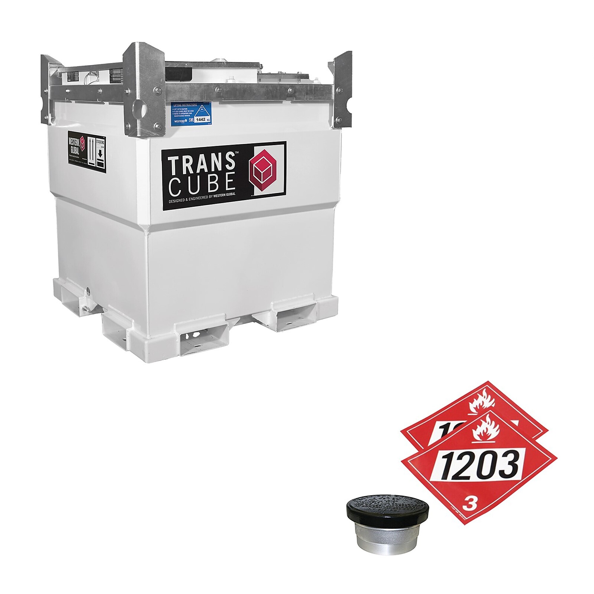 Western Global, TransCube, 251 Gallons, w/Gauge and Vent Kit, Gasoline, Shape Square, Model# TCGWN0010-G